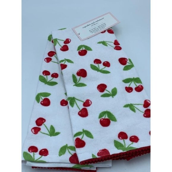 Cupcakes and Cashmere Cherry Kitchen Hand Towels Set of 2 Towels - Picture 2 of 7